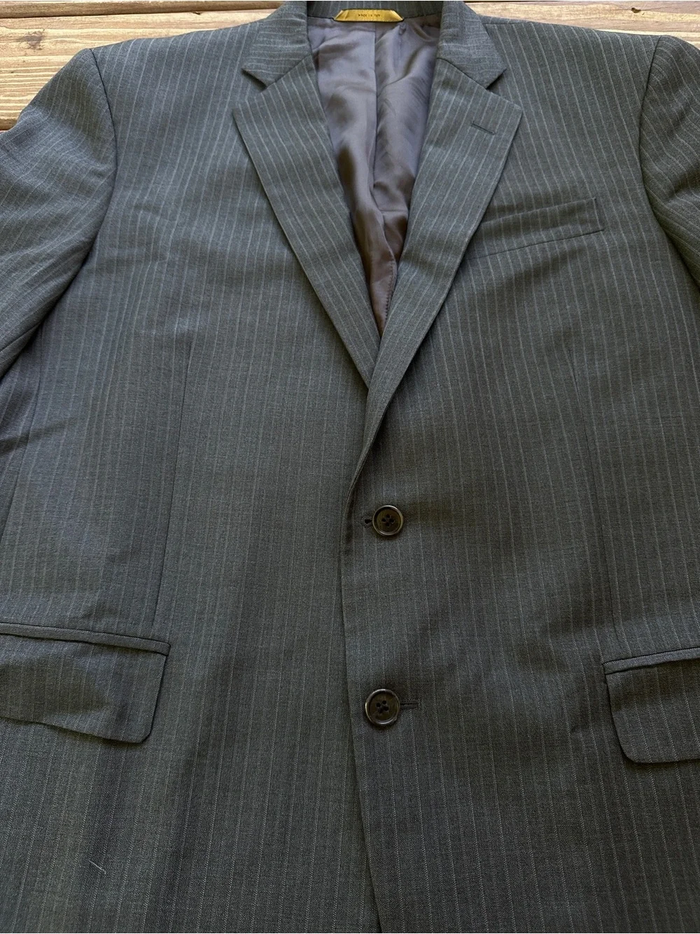 Brooks Brothers 1818 Madison  Charcoal Pinstripe Wool Blazer Sport Coat Made USA